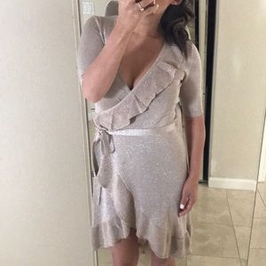 BCBG Maxazria Shimmer wrap dress